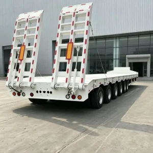 10 Axle Low Load Trailer With Air Suspension Heavy Transport Multi Axle Extendable Low Bed Trailer