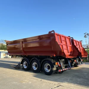 100% Brand-new Heavy Duty Steel 3 Axle Rear Dump Tipper Semi Trailer Single Tire Truck Trailer
