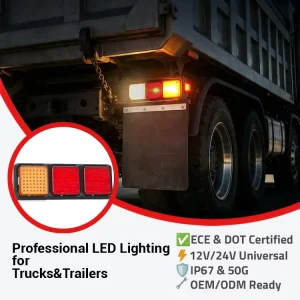 108PCS LED Heavy Duty Trailer Tail Light 12V 24V Stop Turn Reverse Lamp for Truck Commercial Vehicle
