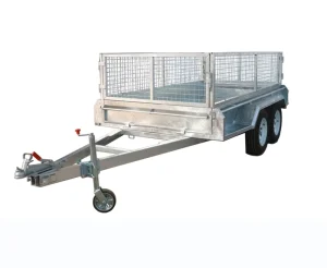 10x5ft Cargo Transportation Car Trailer Heavy Duty Galvanized Tandem Axle Box Trailer with Cage