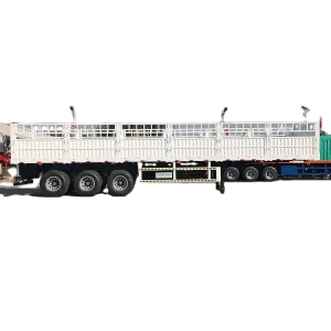 12 Wheels Fence Cargo Semi Trailer Cargo Truck