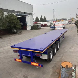 12M Construction Site Flatbed Semi Trailer China Manufacturer Truck Trailers for Vehicle Logistics Transportation