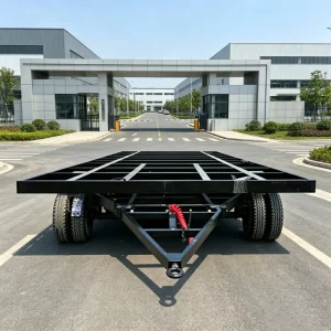 12Ton Q235 Steel RV Chassis Trailer with Reinforced Frame for Mobile Homes and Campers Dual Axle Design with Tie Down Points