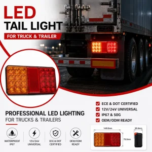 12V 24V LED Trailer Tail Light Rear Combination Lamp for Truck Trailer