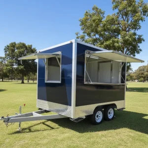 12ft Hamburger Camper Cart Fiberglass Food Truck Coffee Trailer Full Kitchen Equipment Snack Food