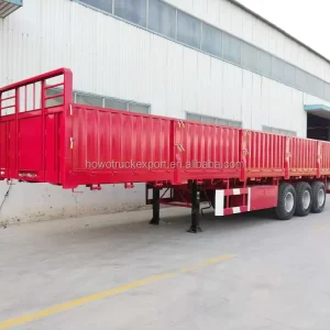 12m Steel Semi Trailer with Side Wall Cargo Transport Truck Trailer with Side Board