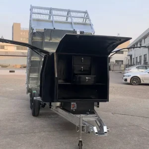 12×7 4500kg 3 Way Hydraulic Tipping Flat Use Flat Top Dual Axle Electric Brake Utility Trailer