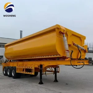 13 Meters 3 Axles Steel Inter Link Side Dump Semi Trailer for Transporting Coal Sand Gravel and Wheat Gain