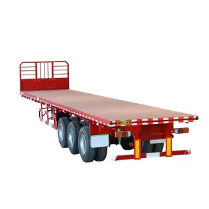 13 meters length 30 tons 3 axle 40ft Container Flatbed Semi Trailer with Front Rail Board