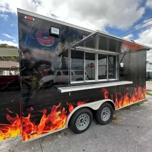 13FT Street Food Trailer for Coffee, Catering Cart, Burgers, Fries, Ice Cream, BBQ Mobile Food Truck DOT CE