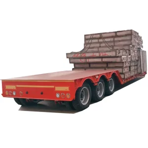 13m 3 4 5 Axle Steel Lowbed Truck 60 100 Ton New Low Loader Semi Trailer