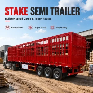 13m Fence Stake Semi Trailer 3 Axle 60 Tons Payload Drop Side Wall Cargo Trailer for General Logistics Fence Semi Trailer