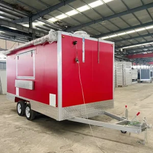 14FT Commercial Catering Fully Equipped Food Truck with Full Kitchen Equipment Snack Ice Cream BBQ Mobile Bar Food Trailer