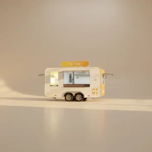 14ft Commercial Food Van Concession Street Mobile Food Truck Cart Fast Food Trailer Full Equipped Catering Cart US EU Standard