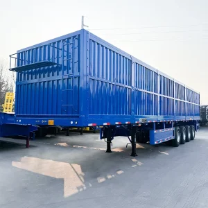 14m Length 2m High Reinforced Box Semi-Trailer 4-Axle 60-Ton Mechanical Suspension