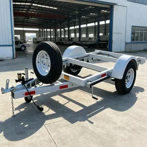 1500kg Q235 Steel Single Axle Trailer Chassis with Spare Tire Mount and Fenders for Generator or DIY Build