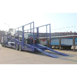 15m Steel Semi Trailer Car Hauler with 40T Payload and Jost Dual-speed Landing Gear for Truck Transport