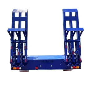16 meter 4 Axle Heavy Duty Low Flatbed Semi Trailer Heavy Load Version Carbon Steel 28ton Landing Gear Mechanical