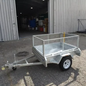 1650 Lbs Single Axle Small Utility Trailer Multi-purpose Trailer for Farm and Warehouse Equipped with Electric Brakes