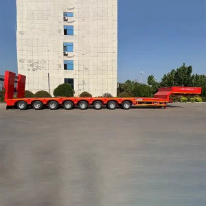 17.5M Extendable Oversized Steel Machinery Logistics Steering Air Lifting Solution Heavy Equipment Use Lowbed Semi Trailer