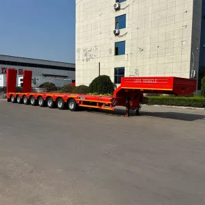 17.5m Extendable Steering Air Lift Oversized Machinery Haulage Heavy Load Logistics Solution Lowbed Semi Trailer