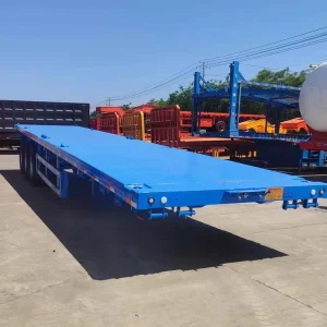 2/3/4 Axle 20ft/40ft Steel Flatbed Semi Trailers Container Truck Trailer 200 Ton Max Payload