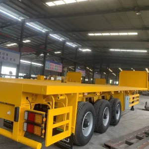 2/3/4 Axle Heavy 40 Foot Flat Platform Steel Semi Trailer Cargo/Container Chassis Truck with Twist Lock