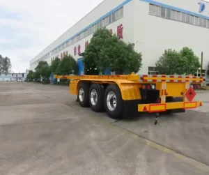 2/3/4 Axles 20ft 45ft 40ft 80Ton Max Payload Flatbed Semi Trailer with Twist Lock Mechanical for Container Transportation