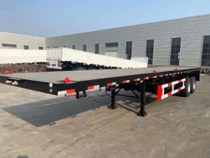 2/3/4 Axles 20ft 45ft 40ft Low Flatbed Platform Chassis Container Flatbed Semi Trailer for Timber Port Logistics Transportation