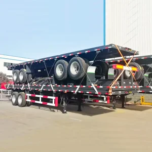 2 3 4 Axles 40 Ft Side Loading Lift Self Loading Container Truck Trailer Flatbed Semi Truck Trailer