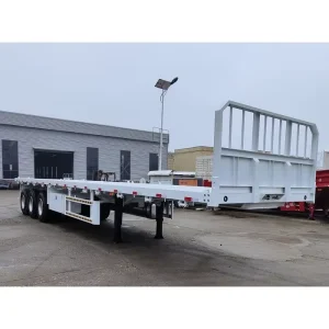 2 3 4 Axles 40FT 45FT Steel Semi Trailer with 12R22.5 Tyre 40FT Flatbed Shipping Container Truck Trailers