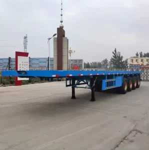 2/3/4 Axles Extendable 40ft Flatbed Semi Trailer With 40-80tons Capacity Container Flatbed Superior Traction Performance