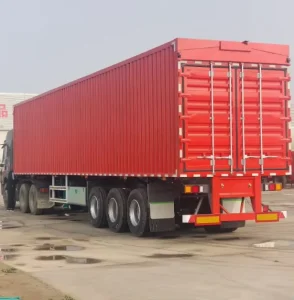 2 3 Axle Steel Semi Trailer Cargo Transport Van with 30 100Ton Payload Capacity