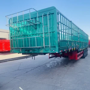2 3 Axles 40 Tons Steel Utility Side Wall Trailers Open Fence Cargo Carrier Semi Trailer with Drawbar Heavy Duty Landing Gear