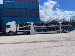 2 3 Axles Transport 8 Car 17 Meter Hydraulic Trailer Carrier Semi Trailer