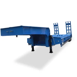 2 Axle 10 Meter Lowbed Logistics Heavy Machinery Transport Semi Trailer Commercial Container Truck Trailers