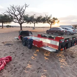 2 Axle 4 Wheel Tandem Steel LED Car Carrier Trailer with 3000kg Payload for Off-Road Use