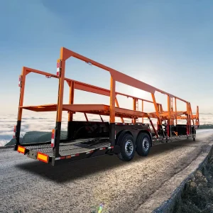 2 Axle Air Suspension Steel Car Carrier Semi Trailer with Hydraulic System 15-20T Payload Capacity