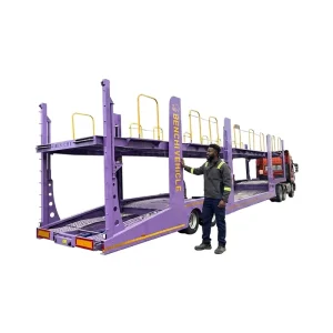 2 Axle Car Carrier Semi Trailer Transport 8 Cars Truck Trailer with Hydraulic Ramp