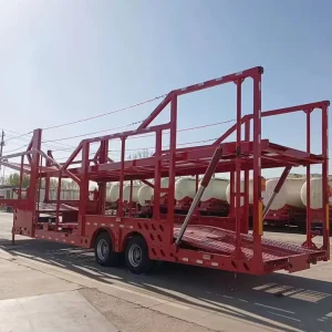 2 Axle Double Deck Car Carrier Semi Trailer 2 Floors Enclosed Transporter 40 Ton 6 8 Cars Transport Car Trailer