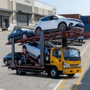 2 Axle Hydraulic Car Hauler Trailer Double Deck 8 10 Car Carrier Heavy Duty Steel Full Trailer 5001 10000kg Payload