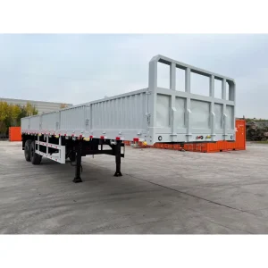 2 Axle Side Wall Semi Trailer 40 60 80 Tons for Bulk Goods Transport