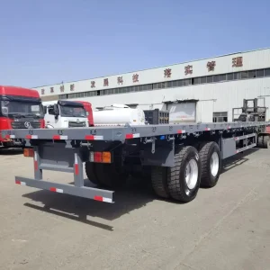 2 Axles Light Duty Flatbed Semi Trailer Economical Design for General Cargo Container Shipping