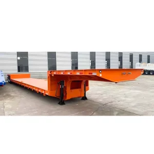 2 Axles Steel Utility Gooseneck Low Bed Heavy Duty Cargo Truck Semi Trailer High Capacity 28t Air Suspension Landing Gear