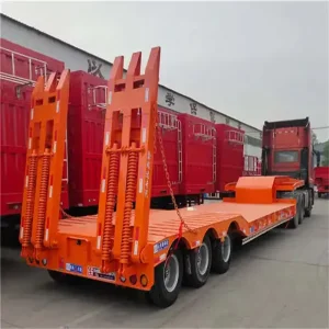 20/40ft Goose Neck Steel Lowbed Semi Trailer 100 Ton 2/3/4 Axles Lowboy Truck Trailers