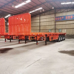 20FT 43FT 3 Axle 60 Ton Flatbed Semi Trailer Steel Material Used Container Trailer for South Africa Brazil