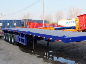 20FT Heavy Duty 3 Axle Flat Bed Truck Gooseneck Semi-trailer 50 Ton 40 Feet 53ft Flatbed Trailer Truck Semi Trailer for Sale