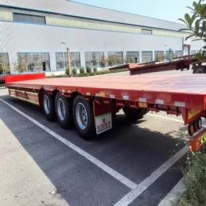 20M Semi Trailer Low Gooseneck Heavy Duty 50t 60t 100T 3 Axle Flatbed Platform Utility Cargo and Machinery Used Tractor
