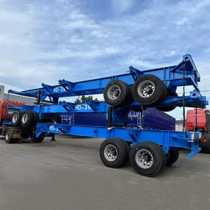 20ft 2 Axle Skeletal Container Trailer Heavy Duty 25 50 Ton for Isotank Liquid Ice Block Commercial Transportation