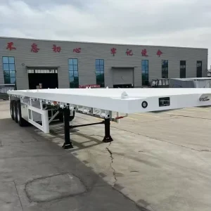 20ft 40ft 45ft Container Shipping Flat Bed Semi Truck Trailers 2 3 4 Axles 60 Tons 80 Ton Flatbed Trailer